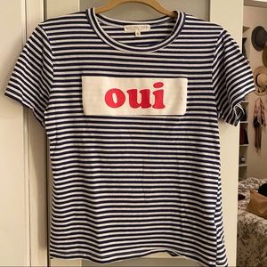 Oui striped graphic tee.
